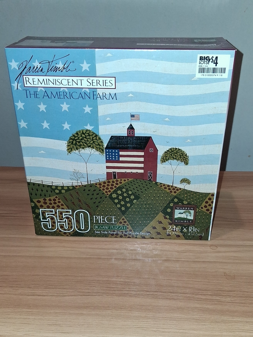 Reminiscent Series "The American Farm" 550-Piece Jigsaw Puzzle - Blue/Red/Green
